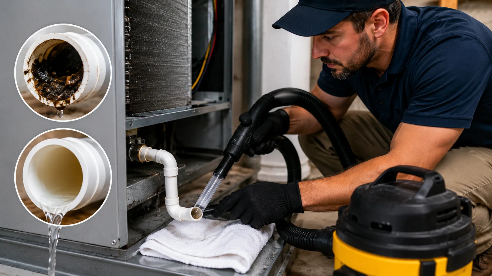 ac drain line clogged clear it in 20 minutes without damaging the line